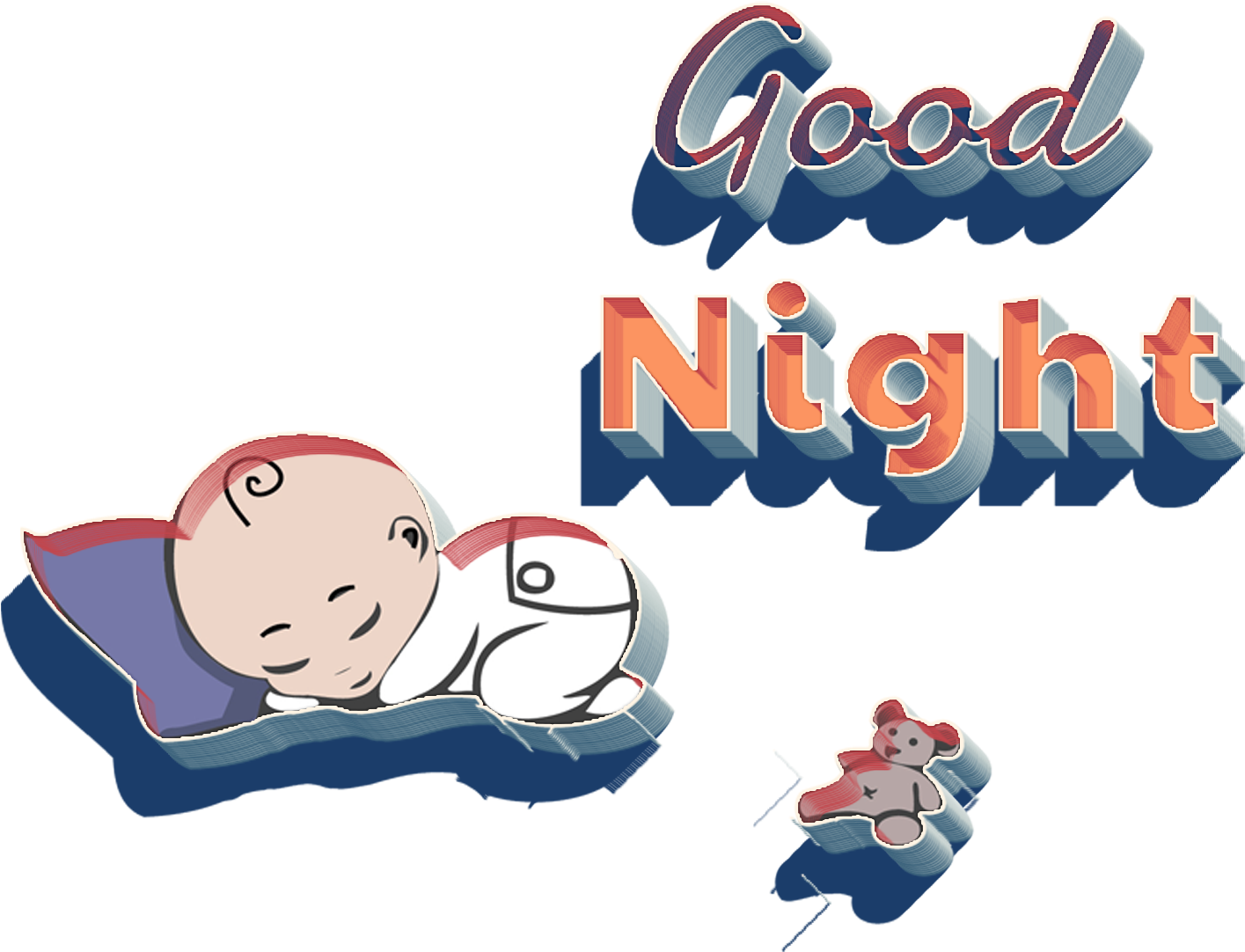 Sleeping Babyand Toys Good Night PNG