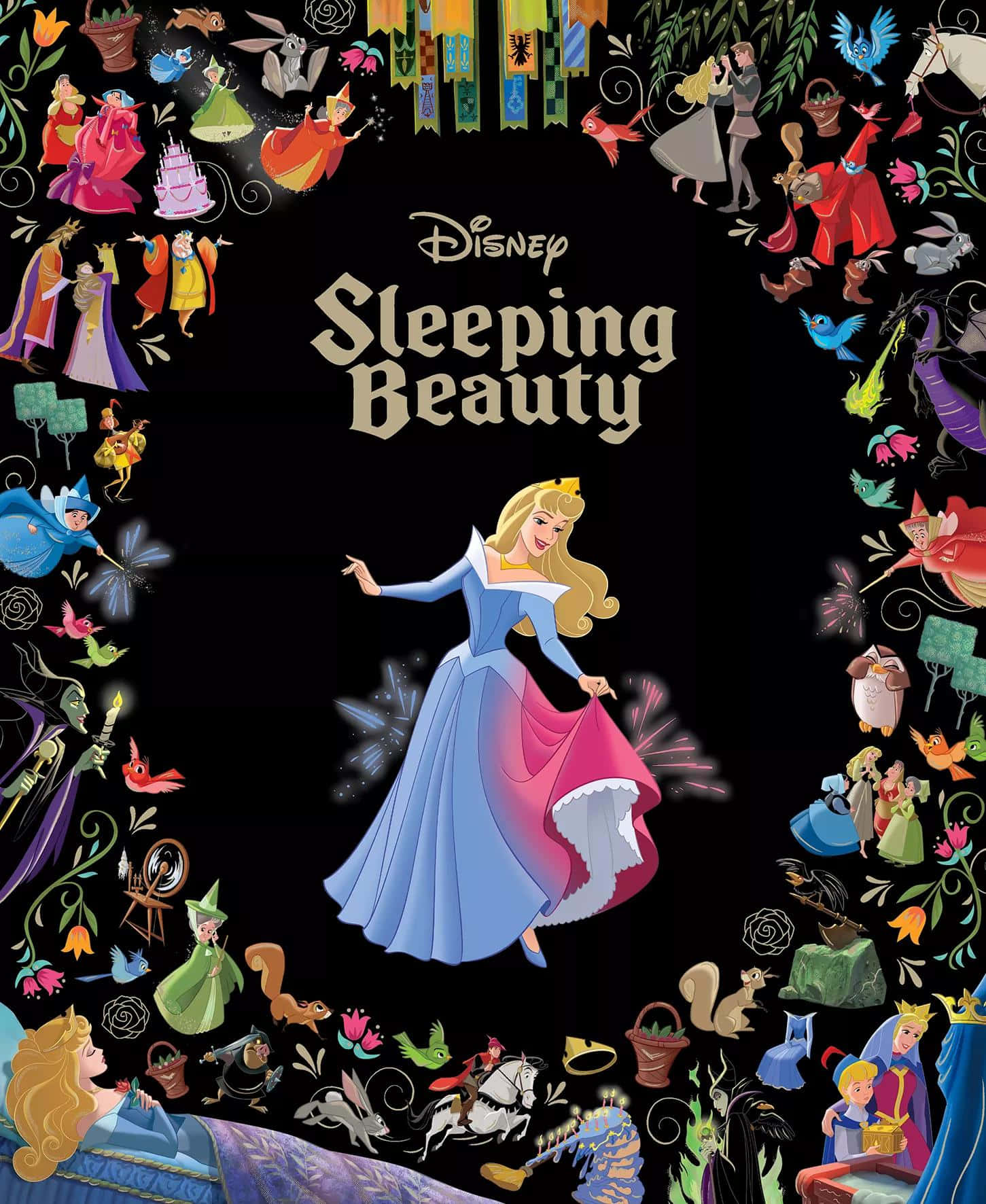 Sleeping Beauty's Magical Slumber Wallpaper
