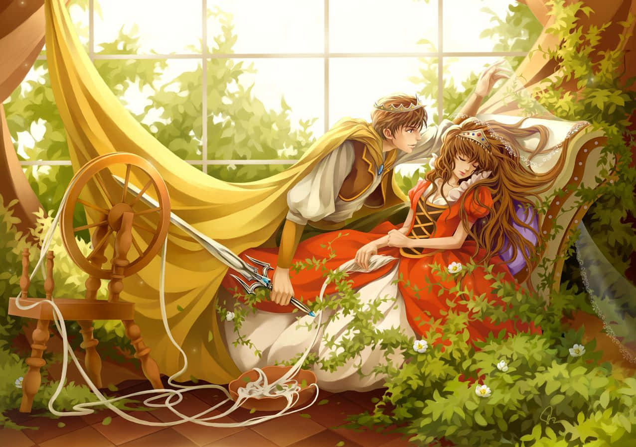 Sleeping Beauty Orange Anime Fanart Picture