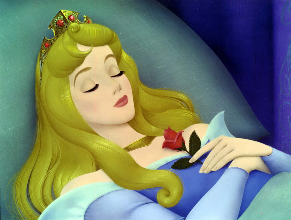 A Disney Princess Is Sleeping In A Bed