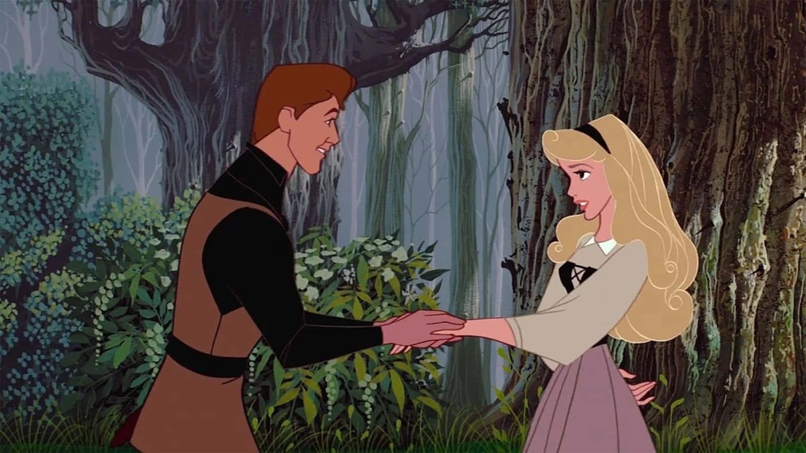 Ettpar Disney-karaktärer Står I Skogen.