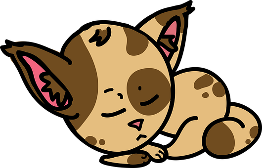 Sleeping Cartoon Cat PNG