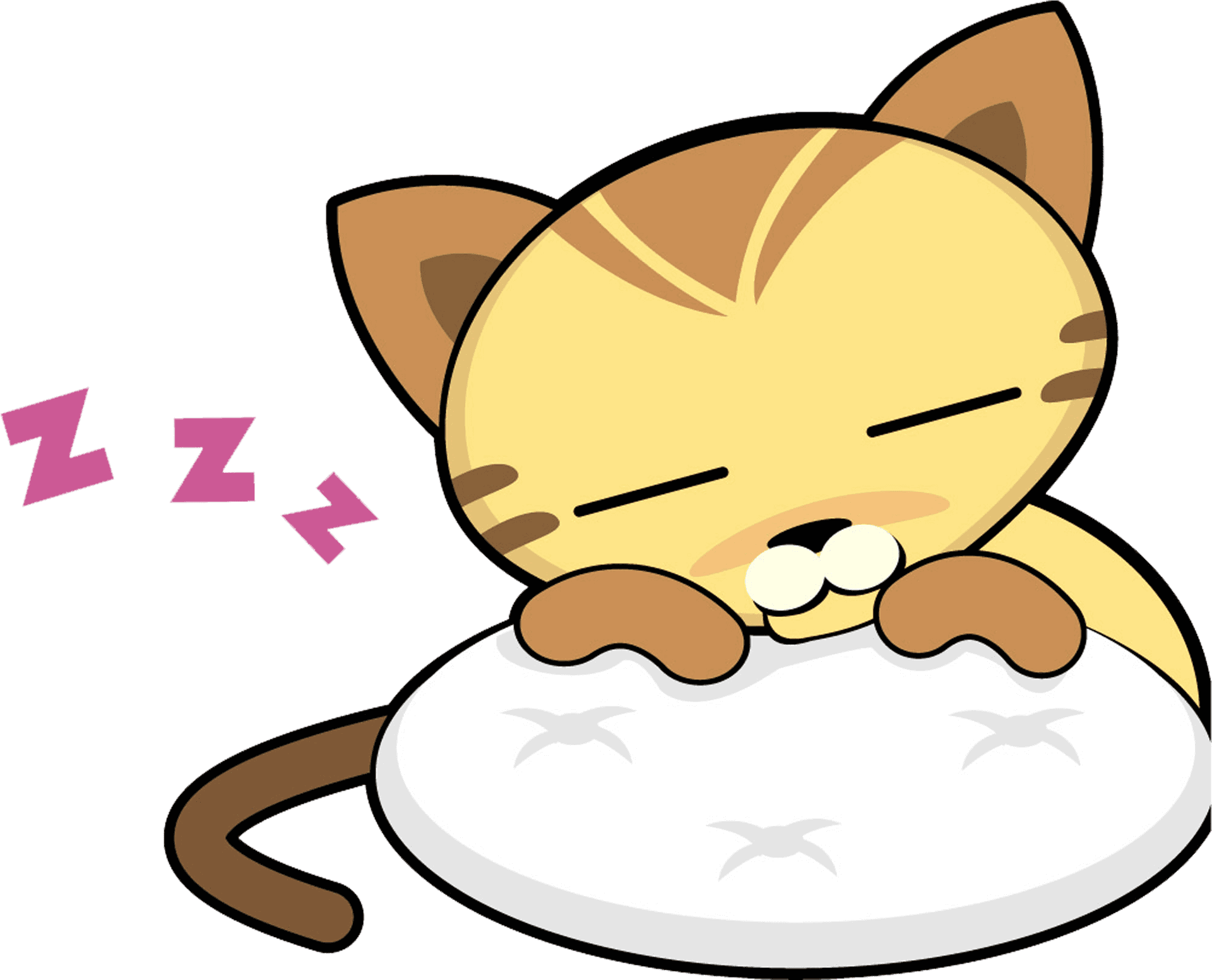 Sleeping Cartoon Cat SVG
