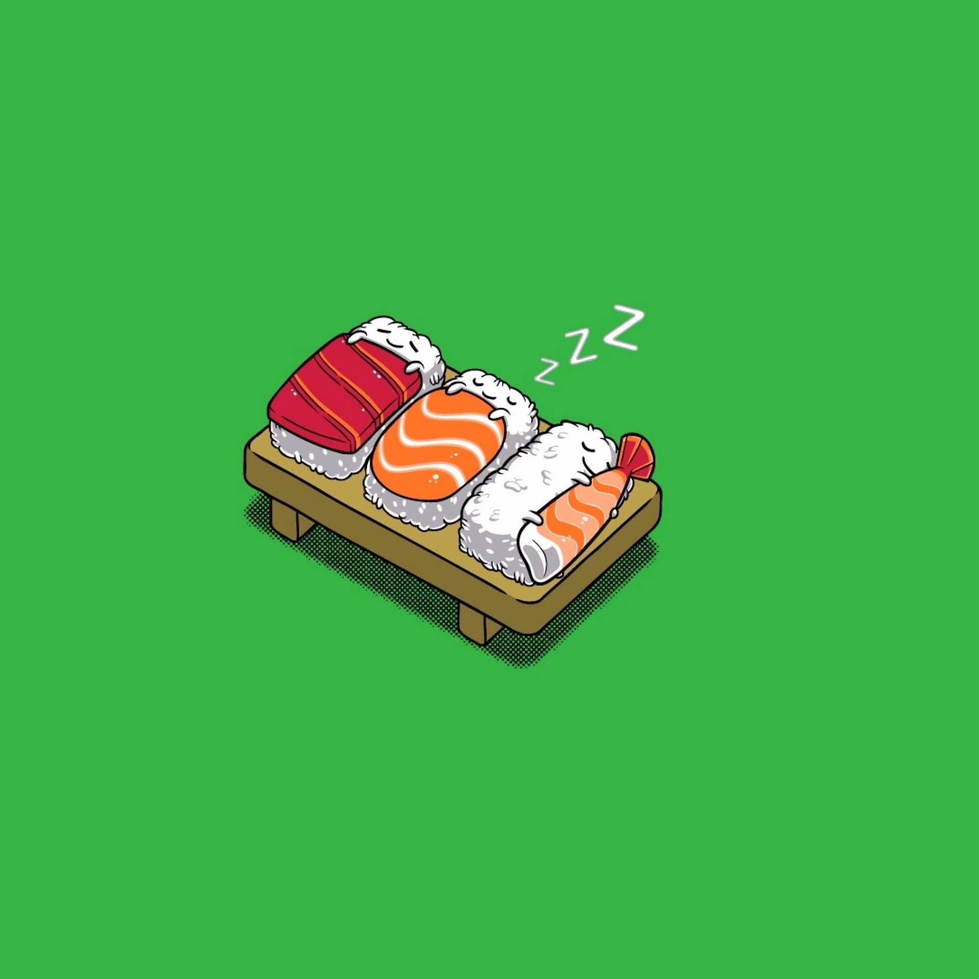 Sleeping Cartoon Sushi Wallpaper