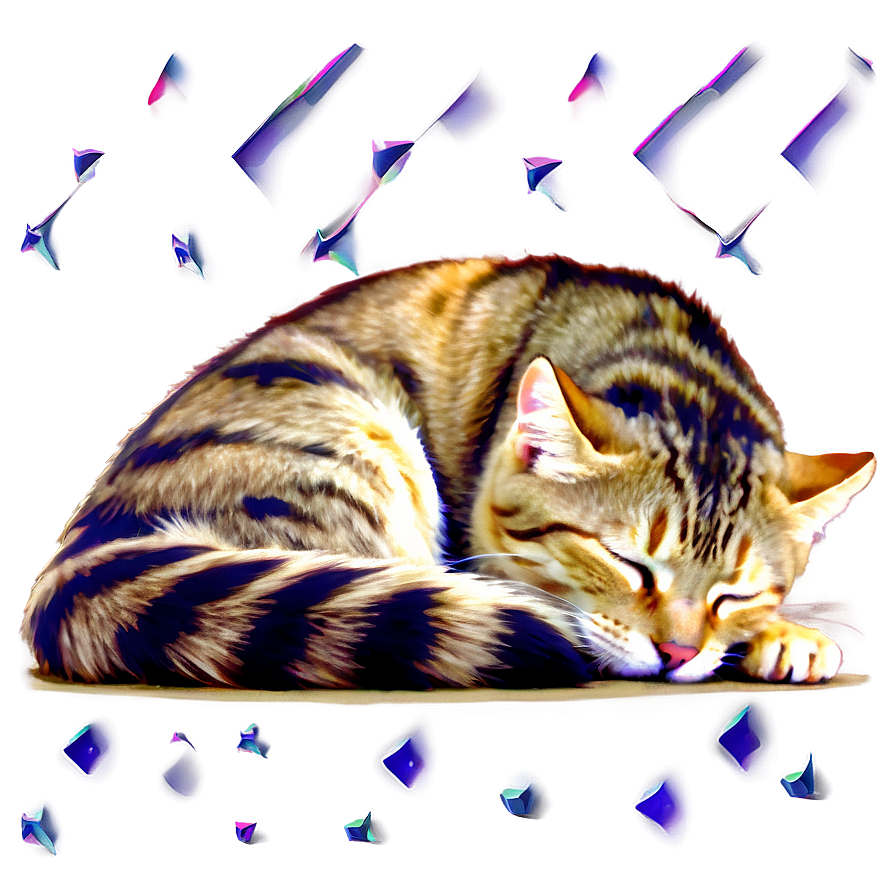 Sleeping Cat Art Png C PNG