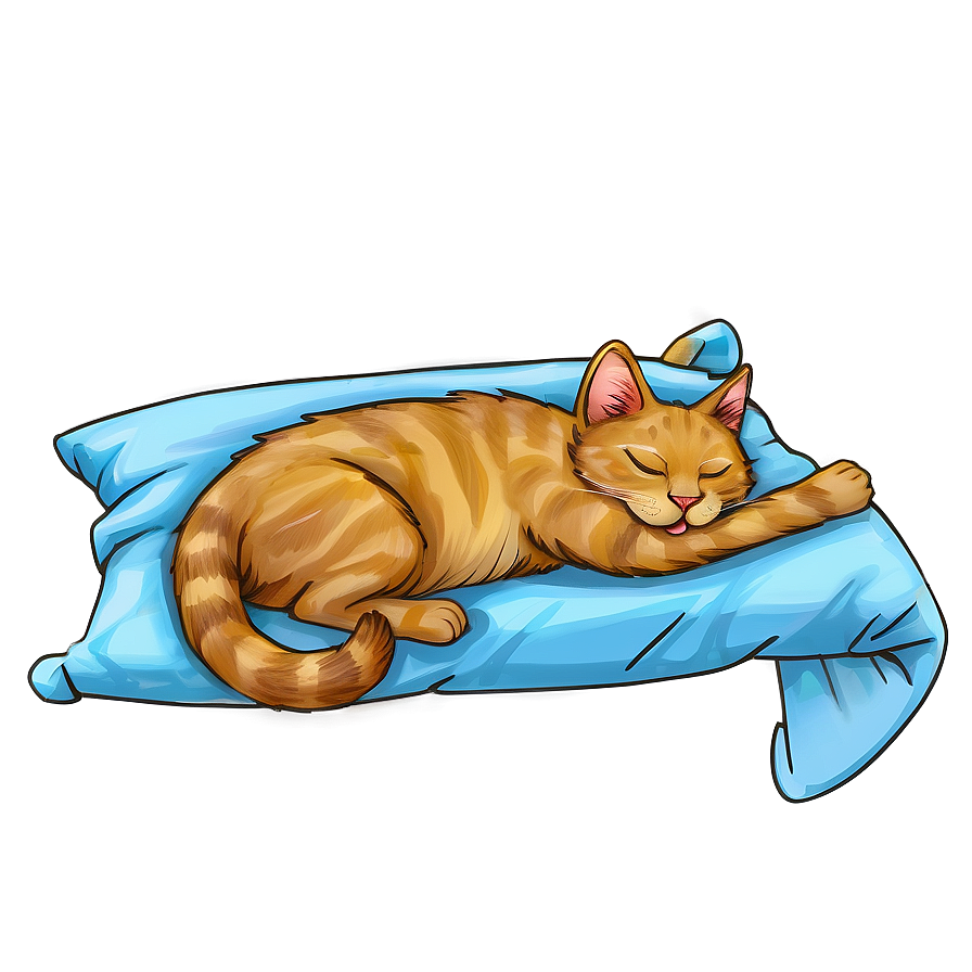 Sleeping Cat Drawing Png 4 PNG