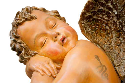 Sleeping Cherub Angel Sculpture PNG