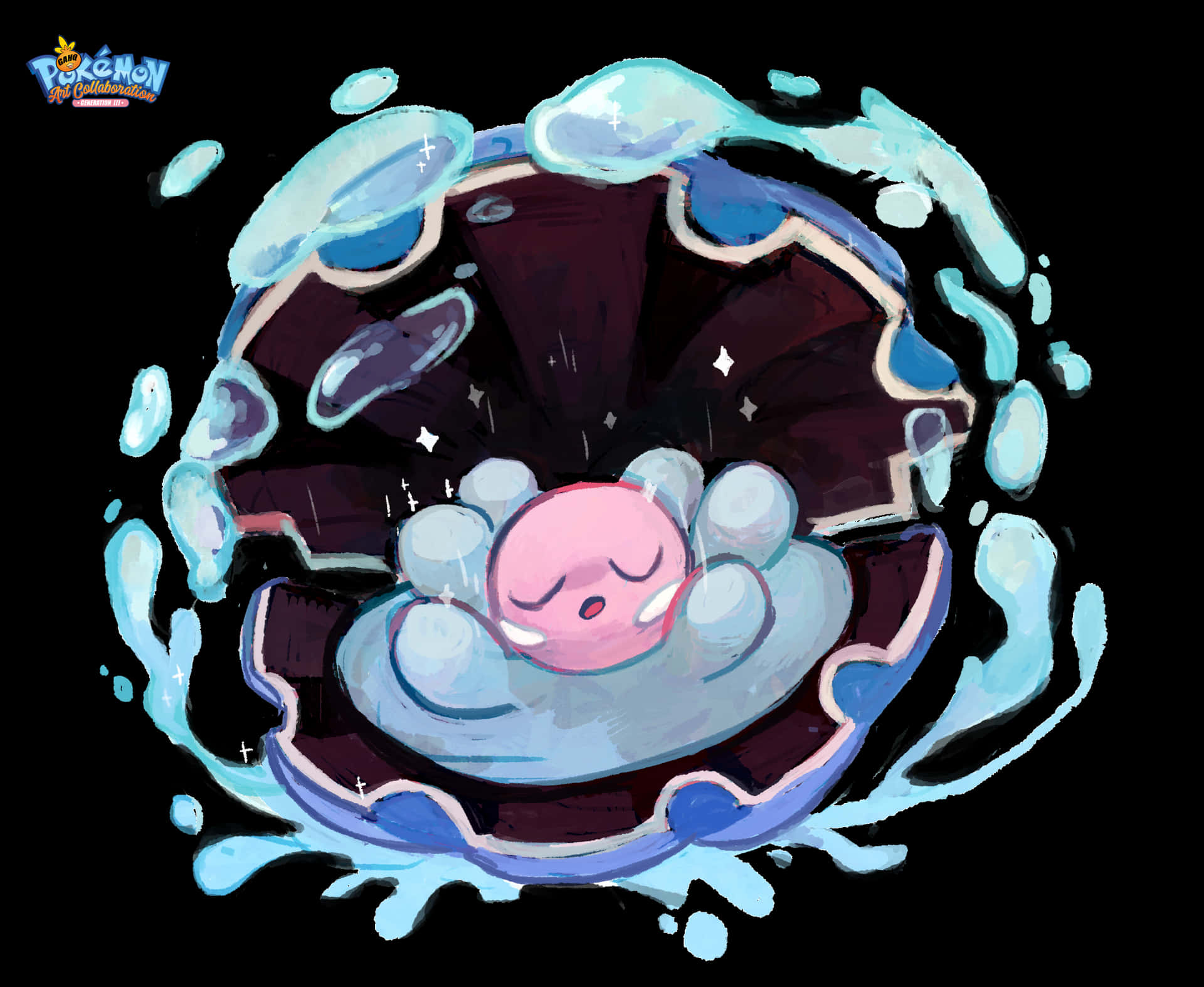 Sleeping Clamperl Surrounded By Water Wallpaper