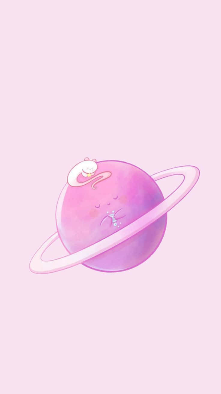 Sleeping Cloud On Cute Planet Wallpaper