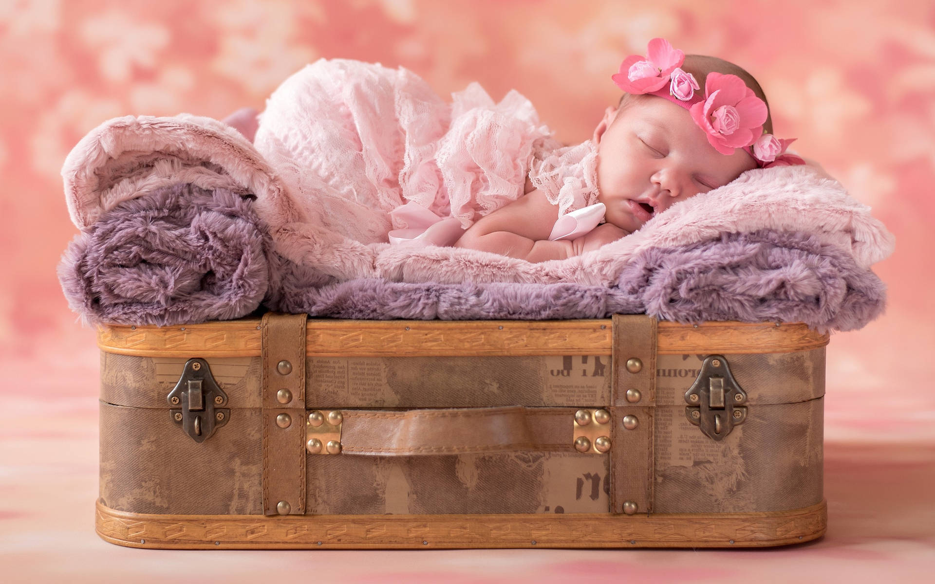 Sleeping Cute Baby Girl Wallpaper