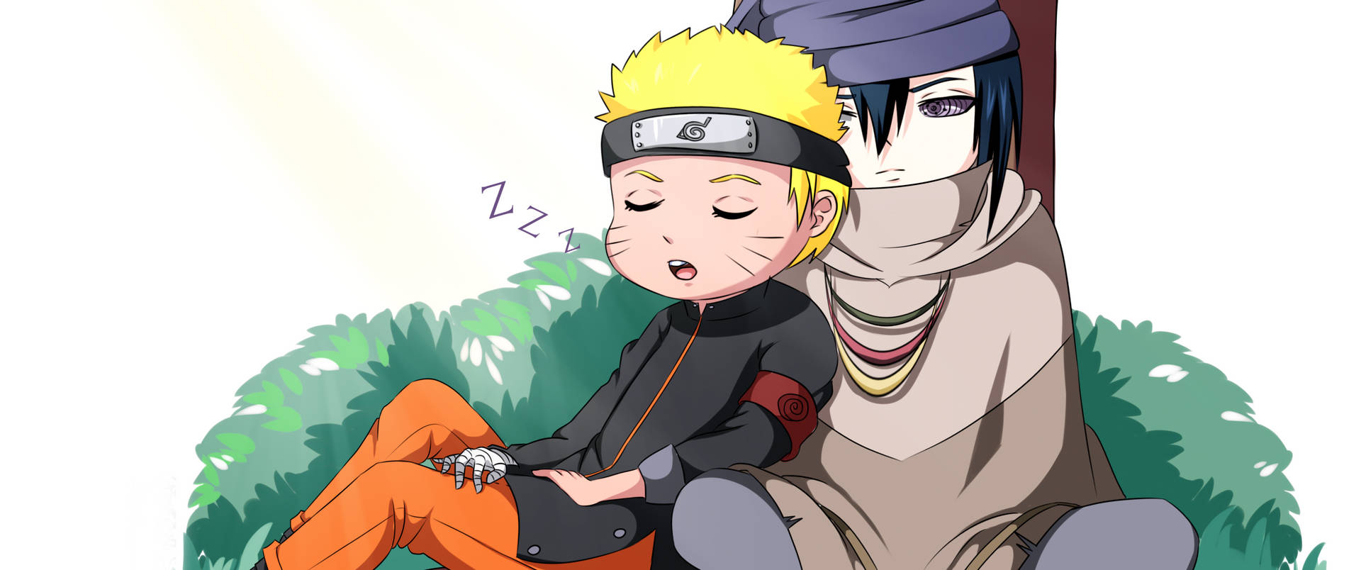 Sleeping Cute Naruto With Sasuke Wallpaper