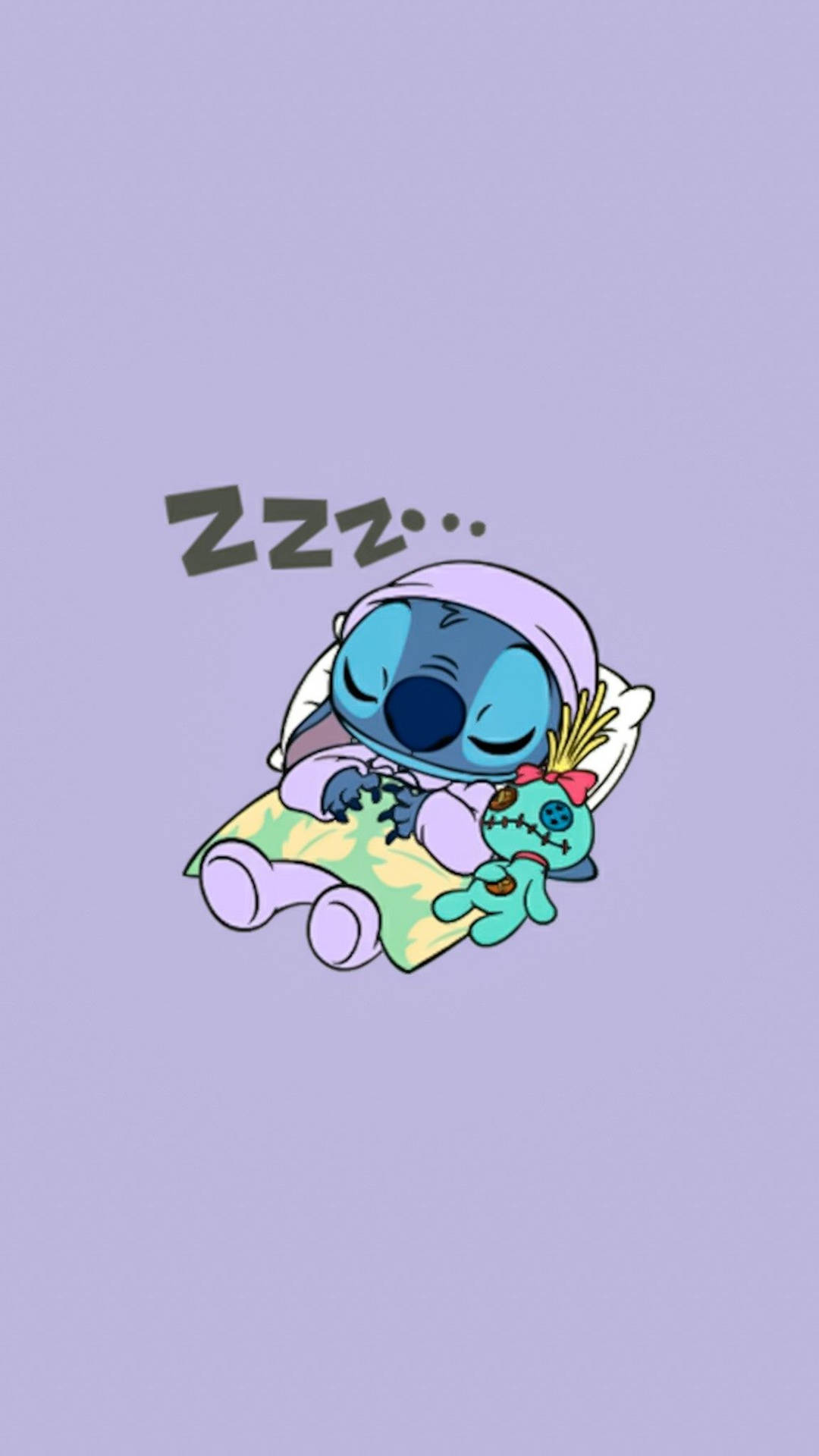Sleeping Cute Stitch Wallpaper