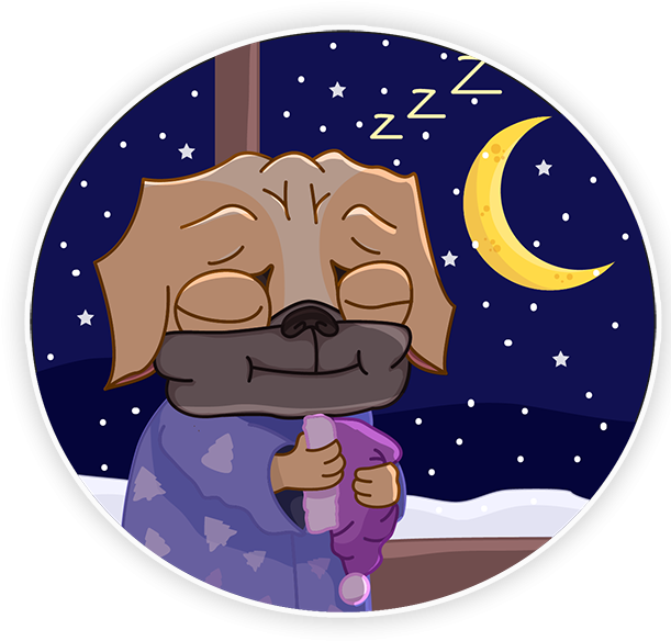 Sleeping Dog Cartoon Nighttime PNG