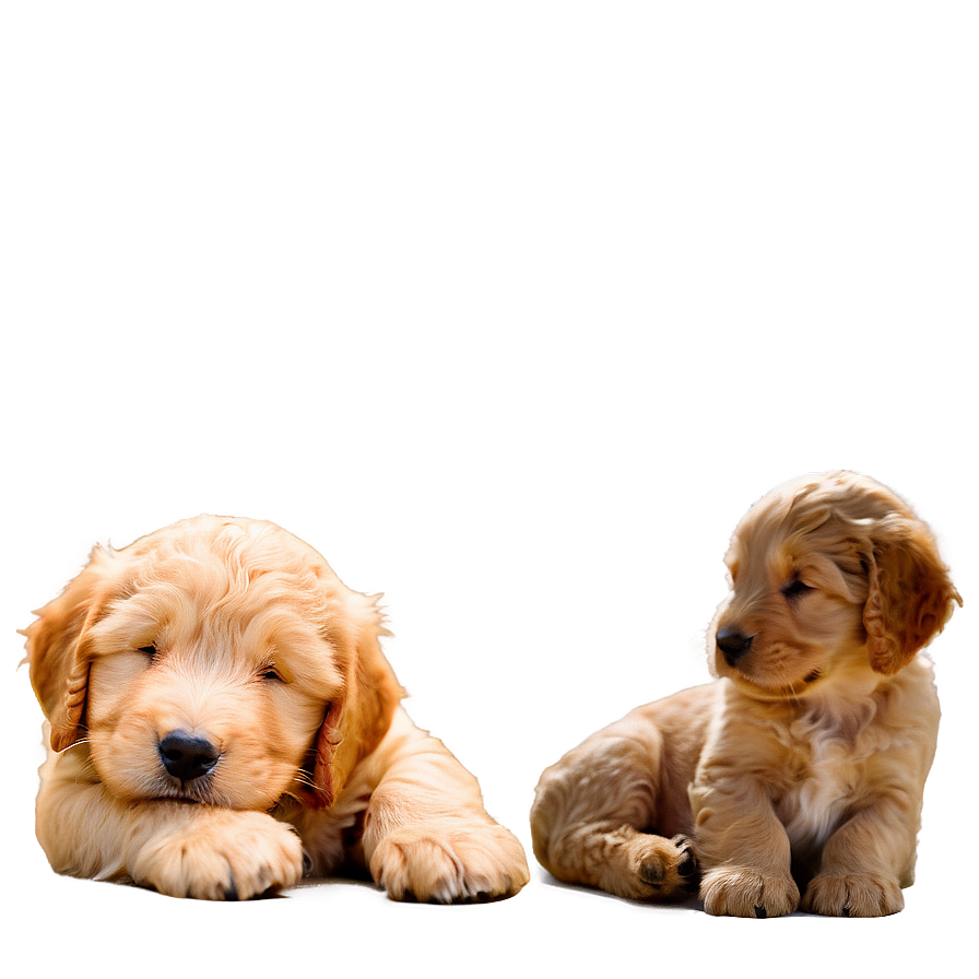 Sleeping Goldendoodle Puppy Png 06262024 PNG