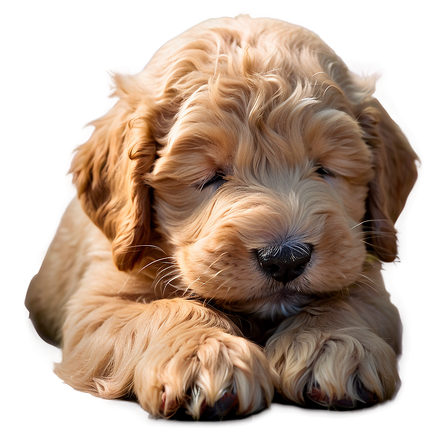 Sleeping Goldendoodle Puppy Png Udx PNG