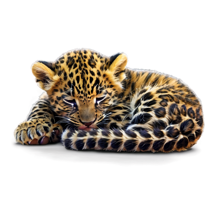 Sleeping Leopard Cub Png Pga PNG