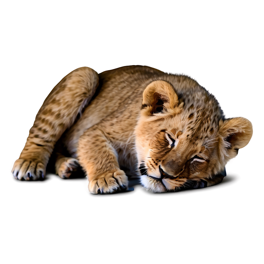 Sleeping Lion Cub Png 05232024 PNG