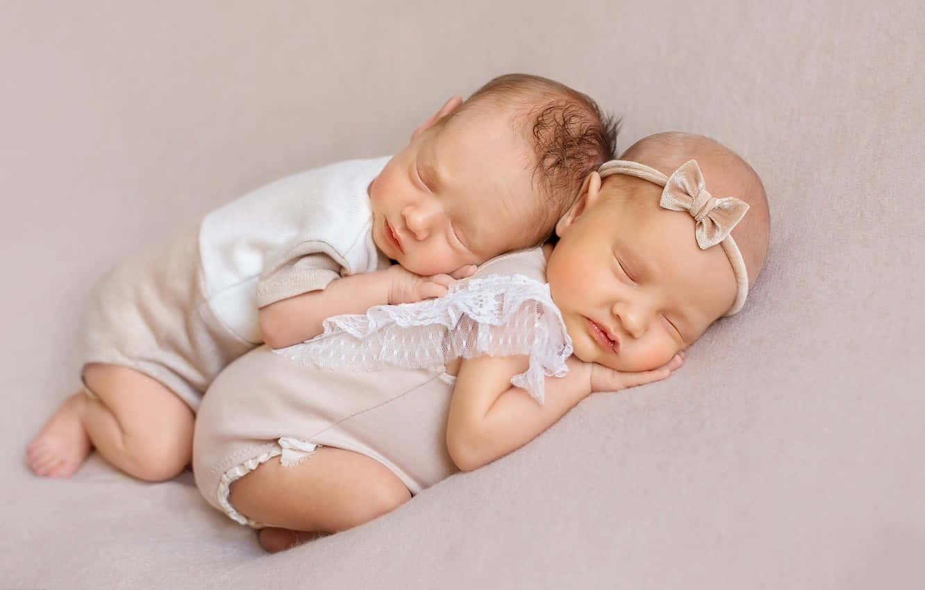 Sleeping Newborn Twins Wallpaper