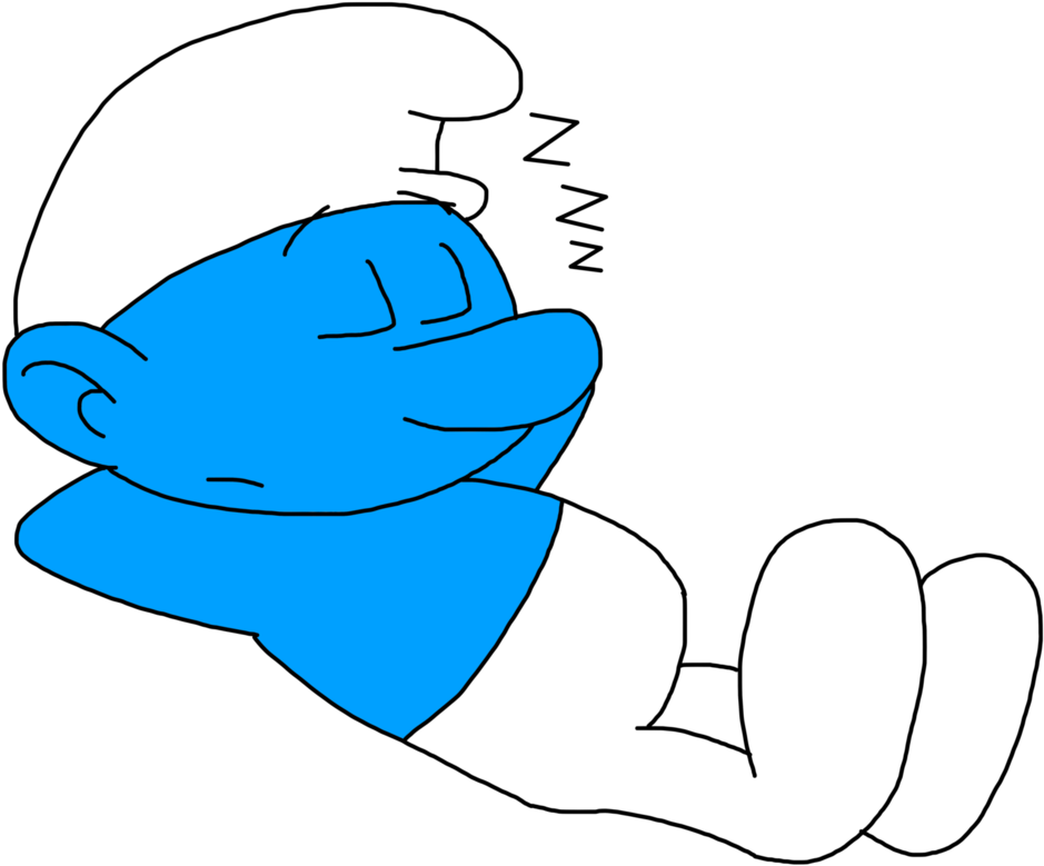 Sleeping Smurf Cartoon Character PNG