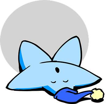 Sleeping Star Cartoon Character PNG