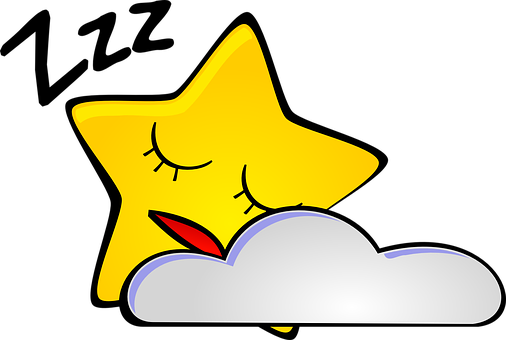 Sleeping Staron Cloud Illustration PNG