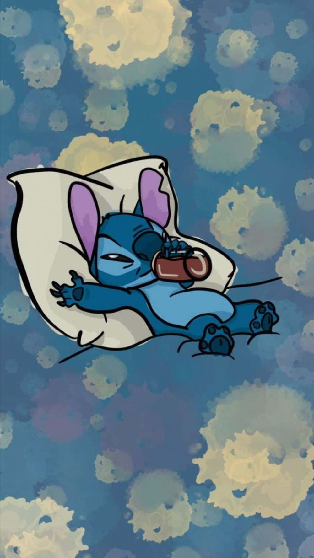 Sleeping Stitch Cartoon Wallpaper Wallpaper