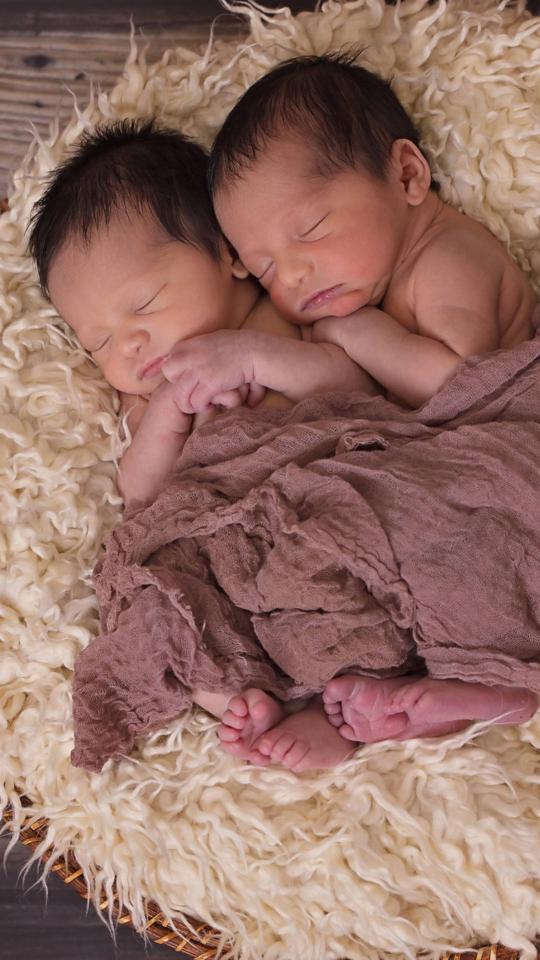 Sleeping Twin Baby Wallpaper