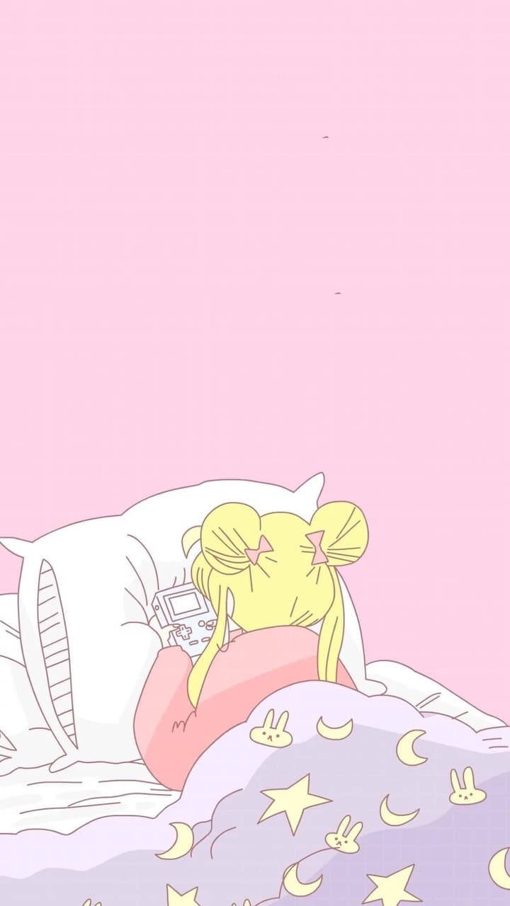 Download Pink Backdrop Sailor Moon iPhone Wallpaper  Wallpaperscom
