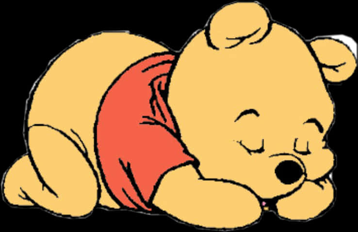 Sleeping Winnie The Pooh Cartoon PNG