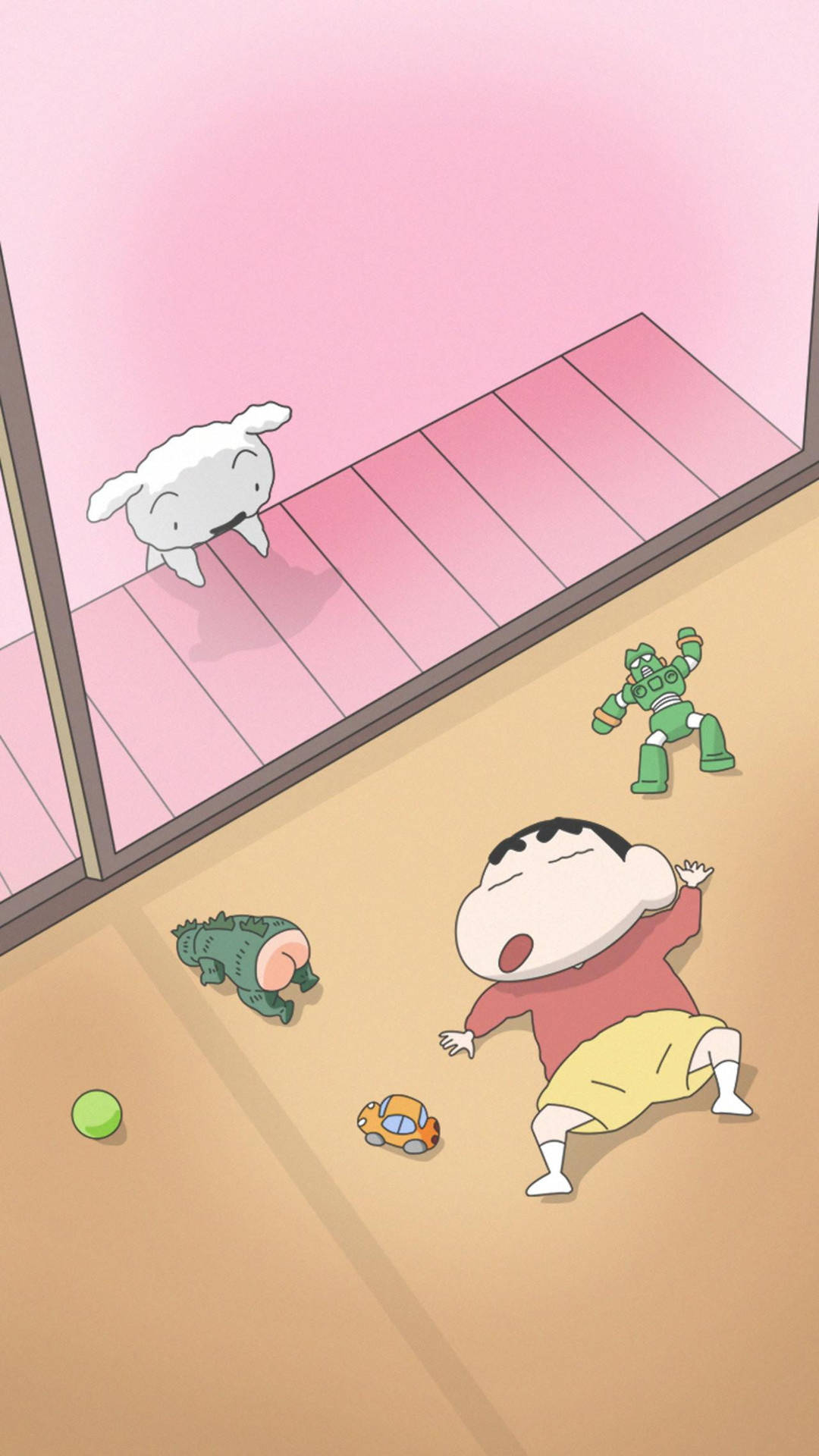 Caption: Peaceful Sleep - Shinchan Aesthetic Wallpaper