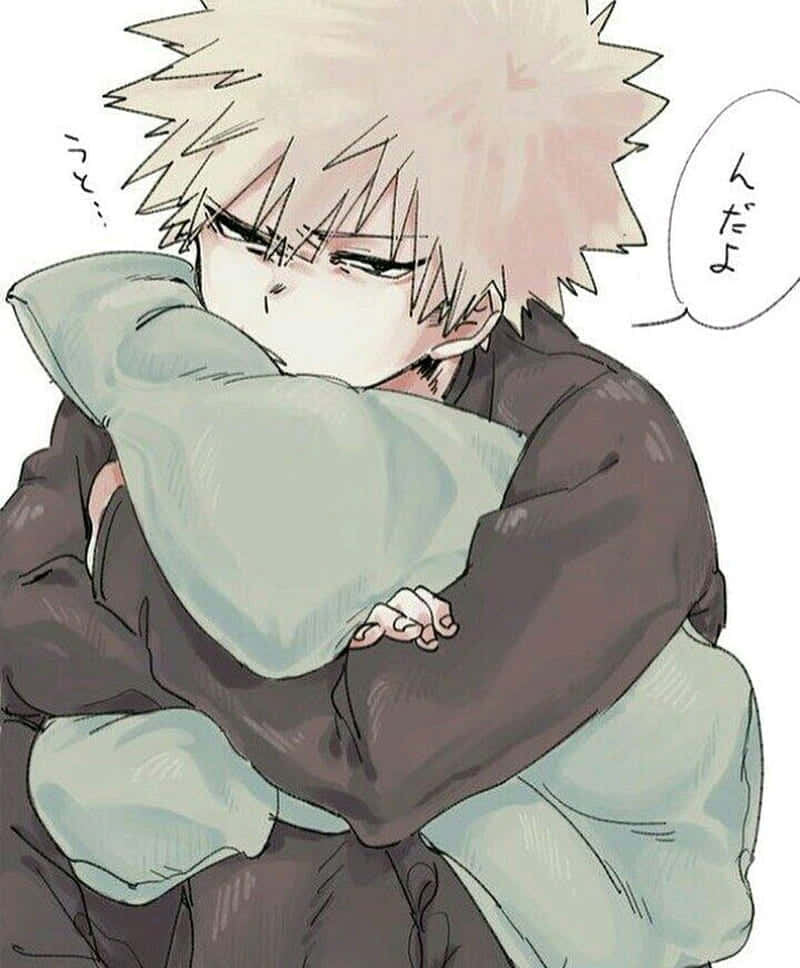 Sleepy_ Anime_ Character_ Hugging_ Pillow Wallpaper