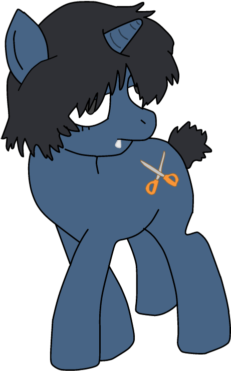 Sleepy Blue Cartoon Pony PNG