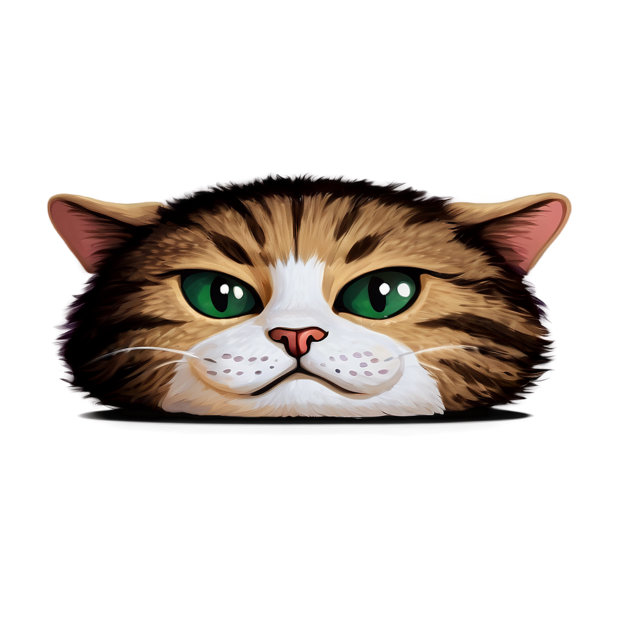 Sleepy Cat Head Drawing Png Aqu11 PNG