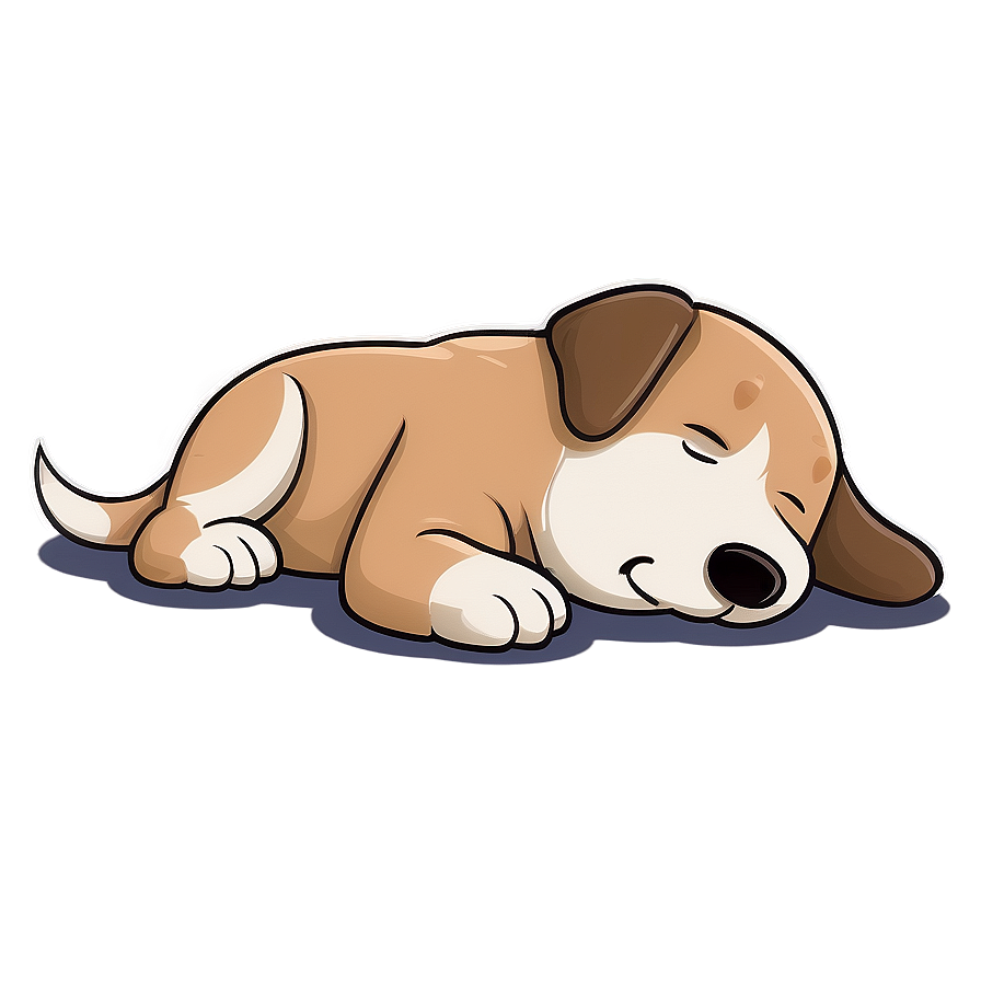 Sleepy Dog Cartoon Png 06132024 PNG