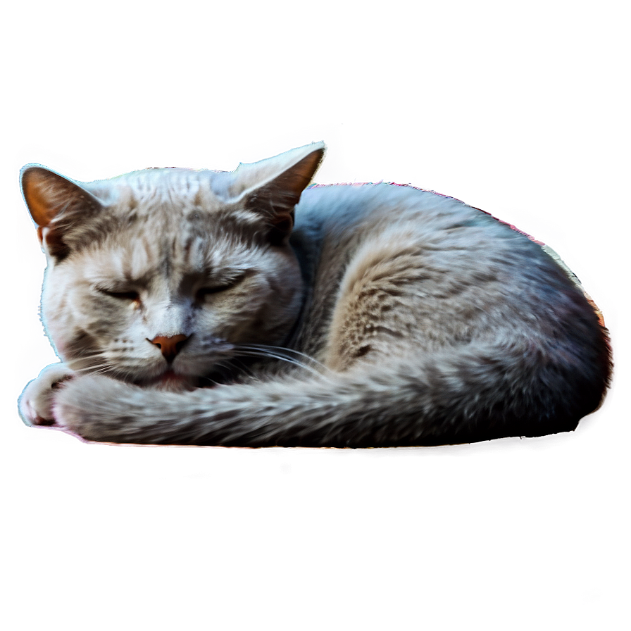 Sleepy Grey Cat Png Loq PNG