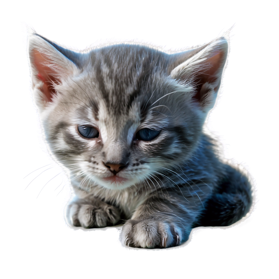 Sleepy Grey Kitten Png 15 PNG