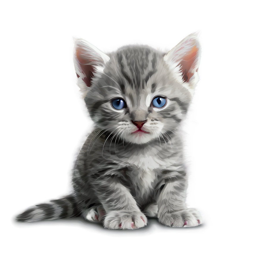 Sleepy Grey Kitten Png Fcl PNG