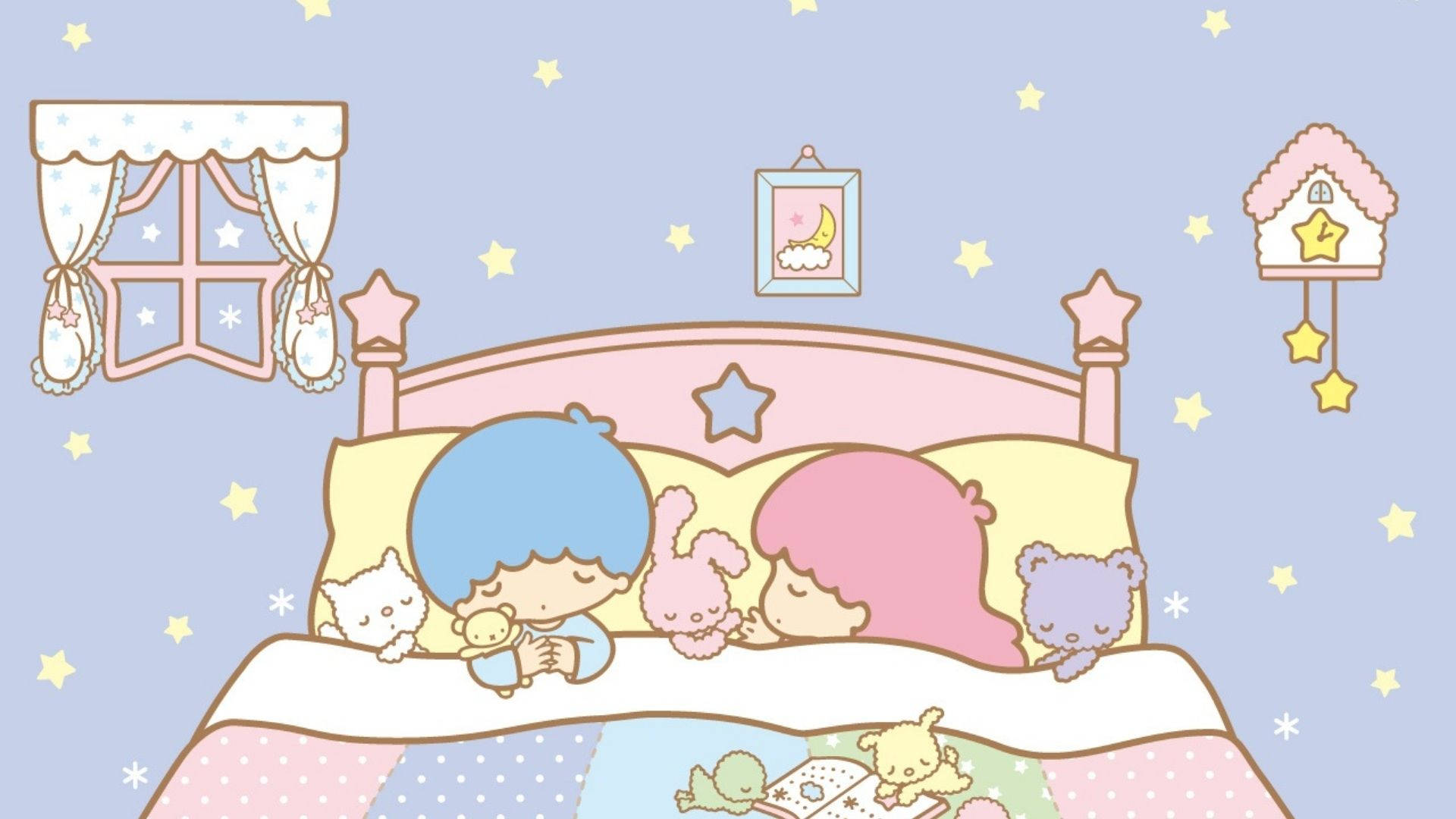 Sleepy Little Twin Stars Wallpaper