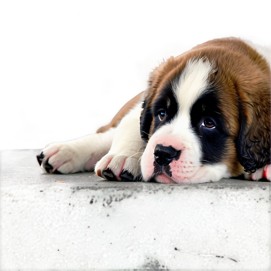 Sleepy Saint Bernard Puppy Png Dvf PNG