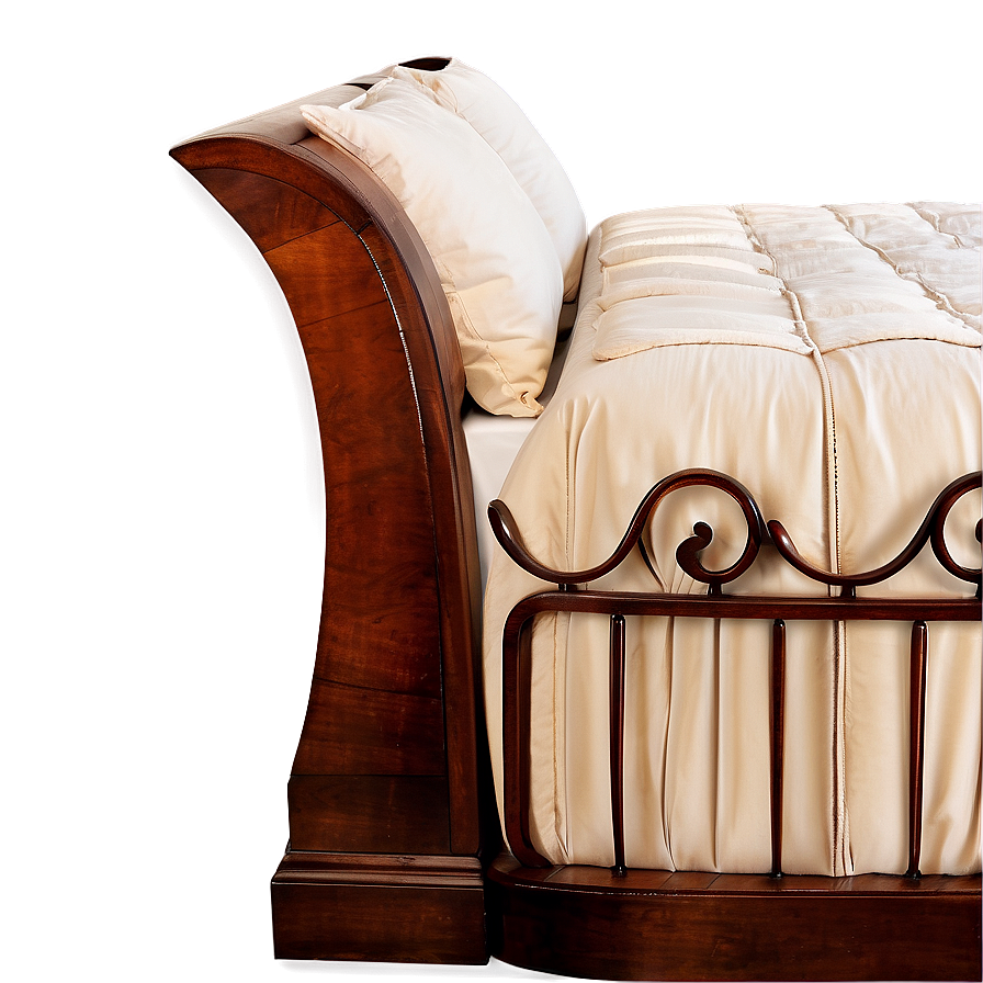 Sleigh Bed Classic Design Png 05042024 PNG