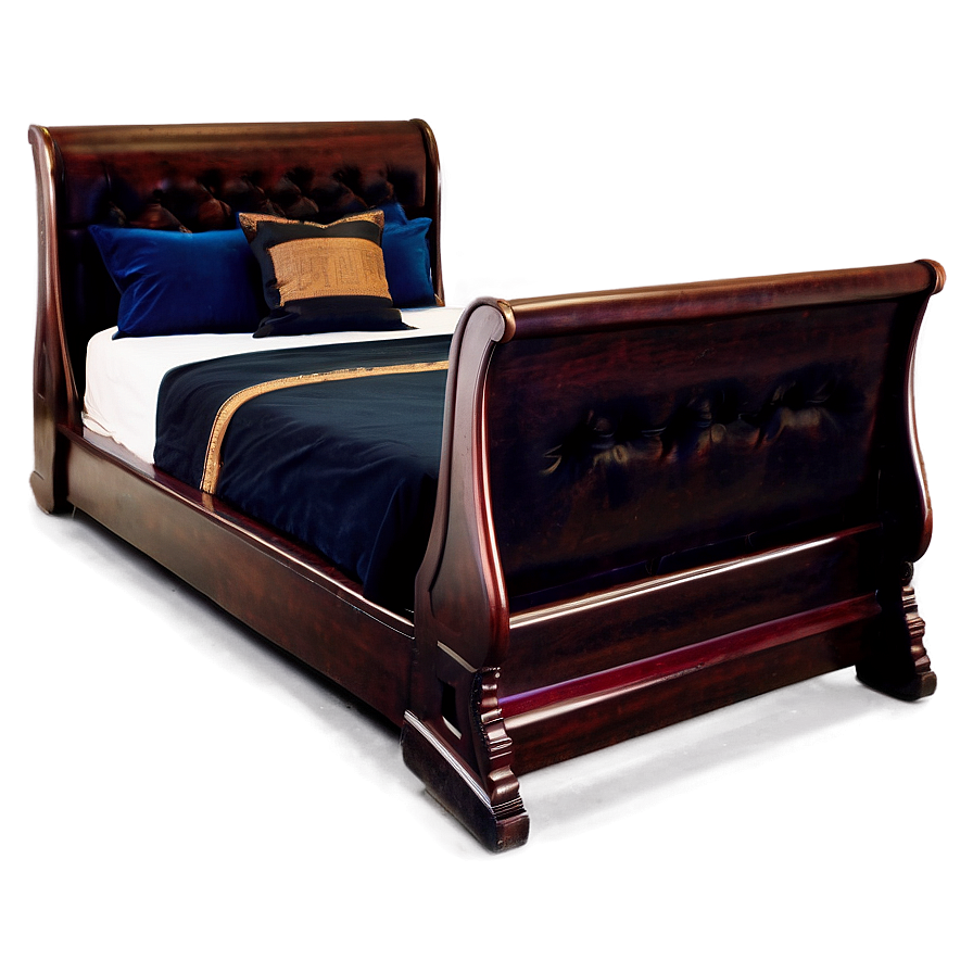 Sleigh Bed Classic Design Png 05042024 PNG