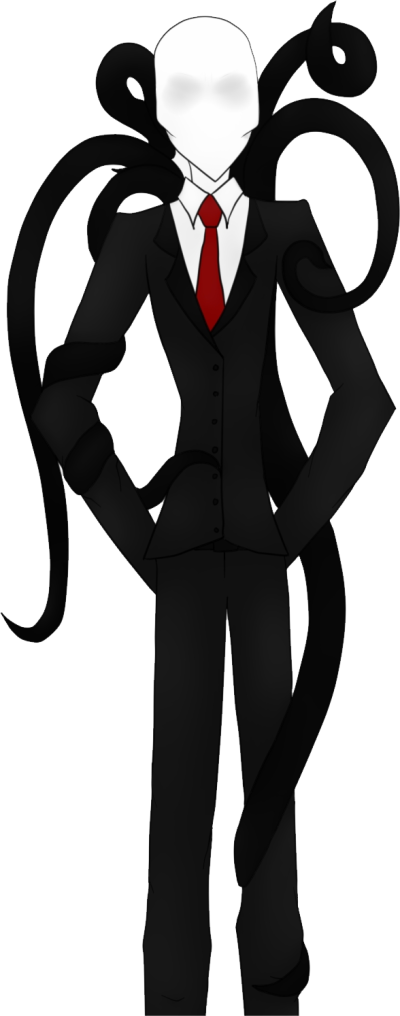 Slender Man Illustration PNG