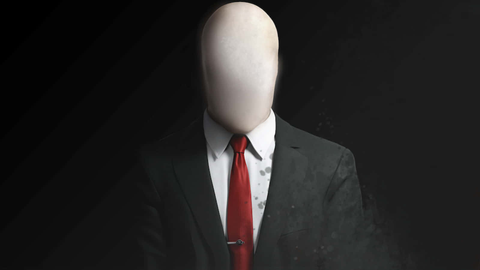 Slender Man White Face Suit Picture