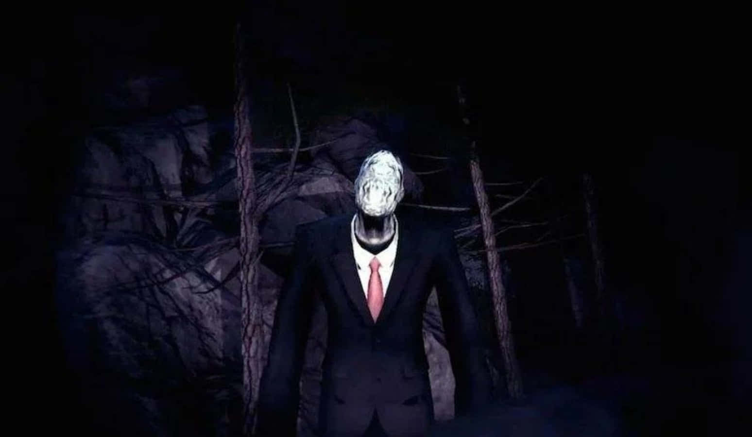 Creepy Face Slender Man Suit Picture