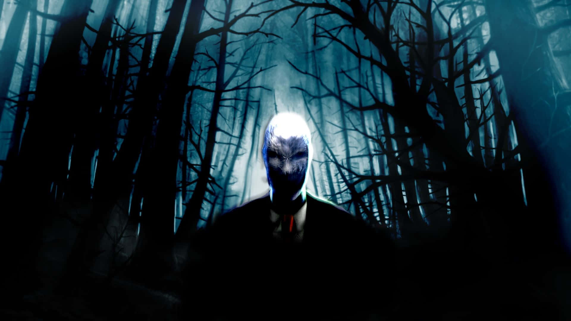 Creepy Face Slender Man Forest Picture