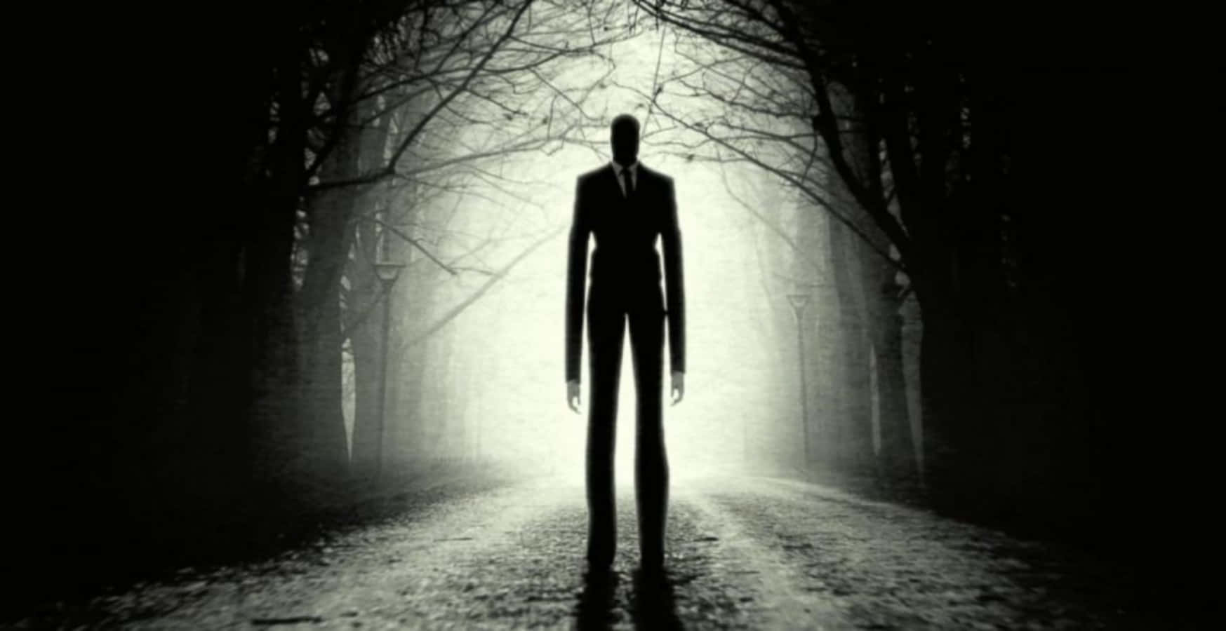 Slender Man Standing Dark Forest Picture
