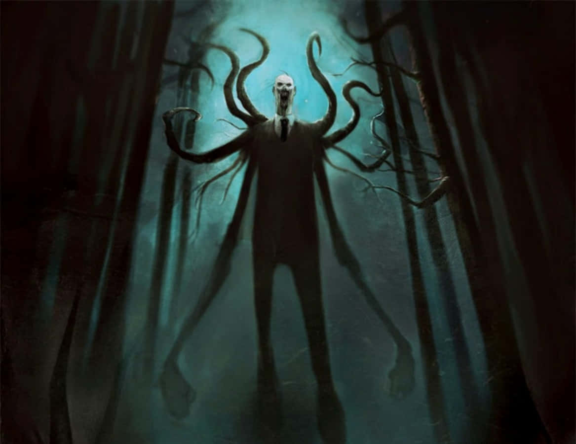 Creepy Slender Man Tentacles Forest Picture