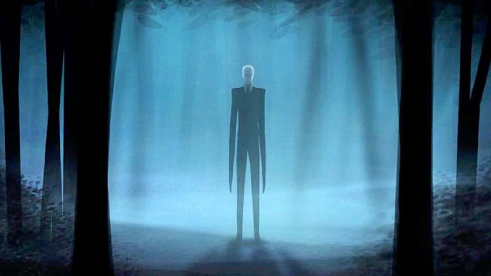 Smoky Forest Slender Man Standing Picture