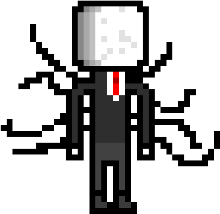 Slender Man Pixel Art 1) I Didnt Use A Refference Thats - Pixel Slender Man 8 Bit, Hd Png Download PNG