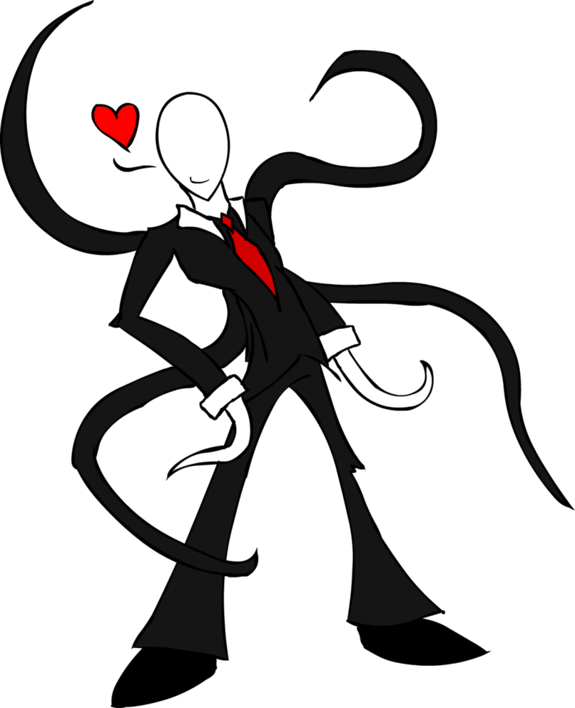 Slender Man With Heart PNG